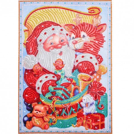 Santa with Gifts-Partial Round Diamond Painting