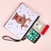 DIY Deer Special Shaped Diamond Painting Women Wristlet Purse Zipper Clutch