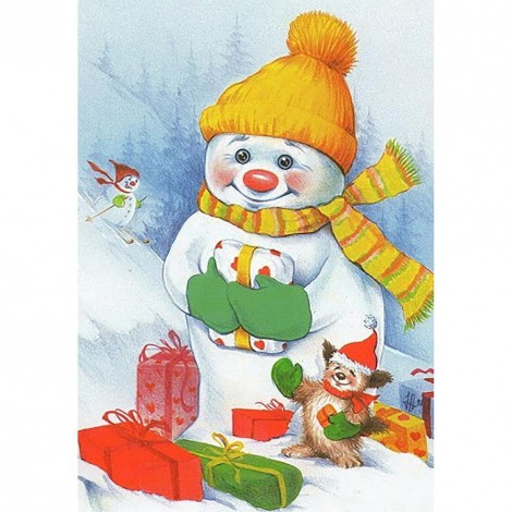 Snowman - Full Round Diamond Painting