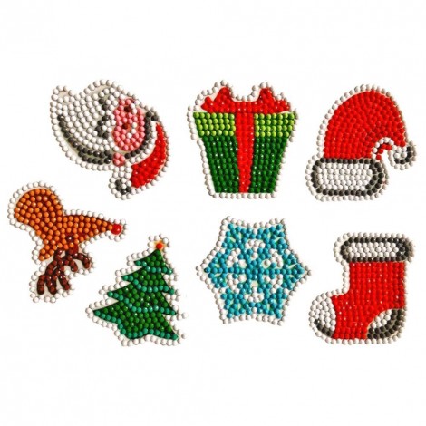 DIY Full Drill Round Diamond Painting Puzzle Stickers Christmas Decor Gifts