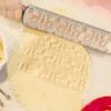 Christmas Snowflake Elk Wooden Rolling Pin Dough Engraved Roller DIY Tool