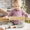 Christmas Snowflake Elk Wooden Rolling Pin Dough Engraved Roller DIY Tool