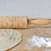 Christmas Snowflake Elk Wooden Rolling Pin Dough Engraved Roller DIY Tool