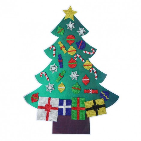 DIY Christmas Tree Diamond Painting Wall Stickers Window Decals Xmas Decor