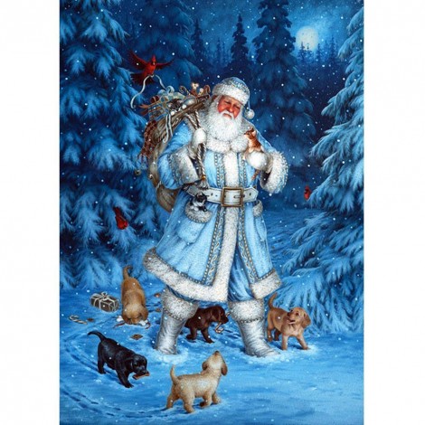 Santa Claus Snowman - Full Round Diamond Painting