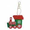 4pcs DIY Full Drill Special-Shape Diamond Painting Christmas Train Keychain