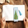 Diamond Painting Bookmark Leather Tassel Book Marks (Christmas Trees)