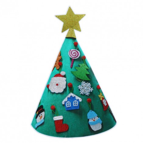 DIY Christmas Tree Shape Diamond Painting Wall Sticker Window Decals Decor