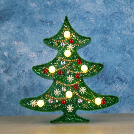 DIY Special Shaped Diamond Painting Christmas Tree LED Night Light Decor