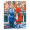 Christmas Snowing Street - Partial Round Diamond Painting
