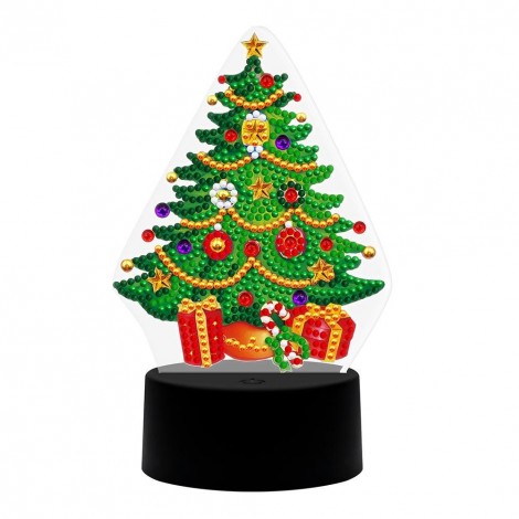 DIY Diamond Painting LED Light Christmas Tree  Special Shaped Embroidery Lamps