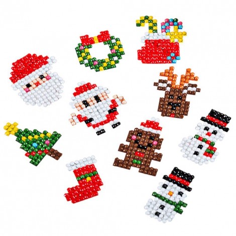 DIY Kids Round Diamond Christmas Stickers Full Drill Diamond Painting Kits