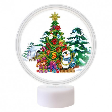 Christmas Tree DIY Special Shaped Drill Diamond Painting LED Mosaic Lights