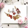 4pcs DIY Full Drill Special Shaped Diamond Painting Christmas Keyring Decor