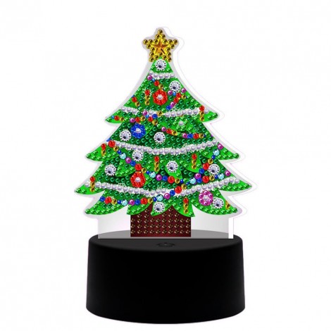 Christmas Tree LED Light 5D DIY Rhinestone Cross Stitch Mosaic Night Light