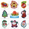 8pcs DIY Full Special Drill Diamond Painting Xmas Theme Key Chain Girl Gift