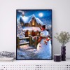 Snowman Cabin- Full Round Diamond Painting