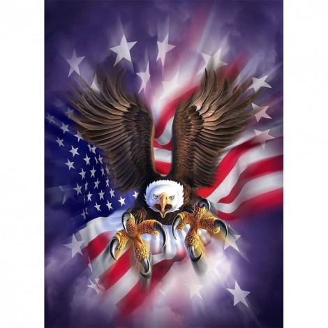 American Flag Eagle-Full Round Diamond Painting