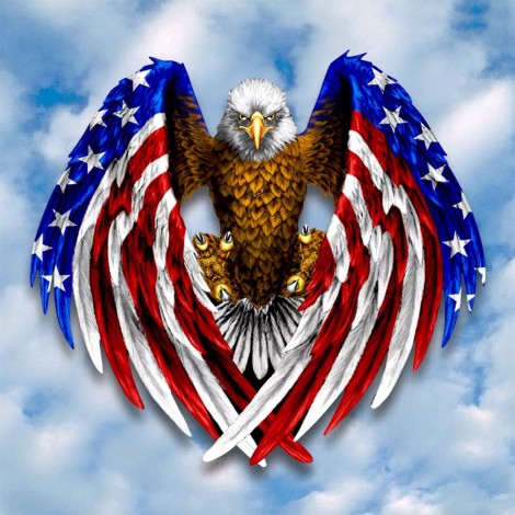 American Flag Eagle-Full Round Diamond Painting