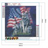 American Flag Wolf-Full Round Diamond Painting