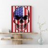 Stars Stripes Skull -Full Round Diamond Painting