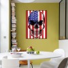Stars Stripes Skull -Full Round Diamond Painting