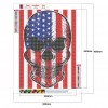 Stars Stripes Skull -Full Round Diamond Painting