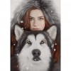 Beauty and Wolf-Full Round Diamond Painting