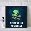 Alien Sitting on Bench-Full Round Diamond Painting