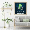 Alien Sitting on Bench-Full Round Diamond Painting