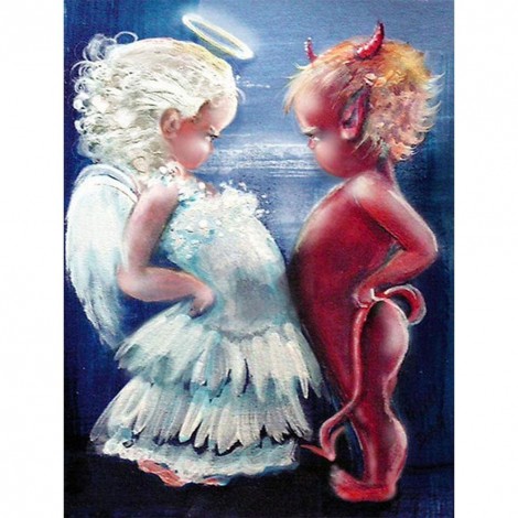 Angel & Devil -Full Round Diamond Painting