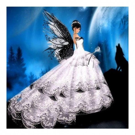 Buttferfly Wing Girl-Full Round Diamond Painting