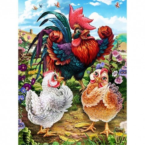 Chickens - Full Round Diamond Painting
