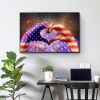 American Flag Love-Full Round Diamond Painting