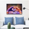 American Flag Love-Full Round Diamond Painting