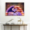 American Flag Love-Full Round Diamond Painting