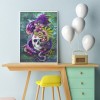 Skull Flower -Partial Round Diamond Painting