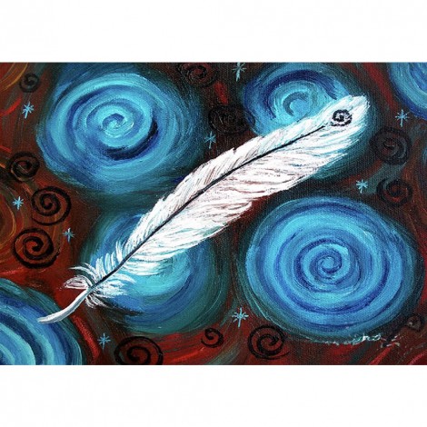 Spiral Feathers-Full Round Diamond Painting