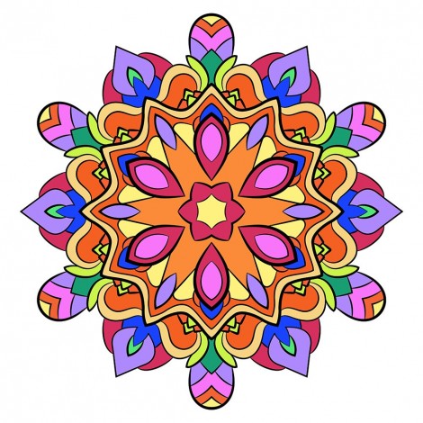 Mandala Flower- Full Round Diamond Painting