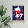 Valentine Day Cat Love- Full Round Diamond Painting