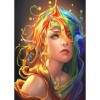 Blue Gold Hair Elf - Full Round Diamond Painting