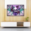 Skull Flower- Full Round Diamond Painting