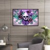 Skull Flower- Full Round Diamond Painting