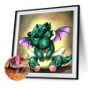 Cute Winged Dinosaur- Full Round Diamond Painting