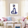Blue Dress Lady- Full Round Diamond Painting