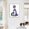 Blue Dress Lady- Full Round Diamond Painting