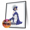 Blue Dress Lady- Full Round Diamond Painting