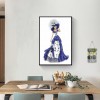 Blue Dress Lady- Full Round Diamond Painting