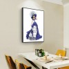Blue Dress Lady- Full Round Diamond Painting