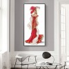 Red Dress Lady- Full Round Diamond Painting